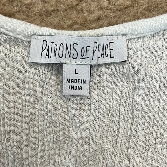 Patrons of Peace Embroidered Boho Flowy Blouse. Women’s Size L - Picture 4 of 5
